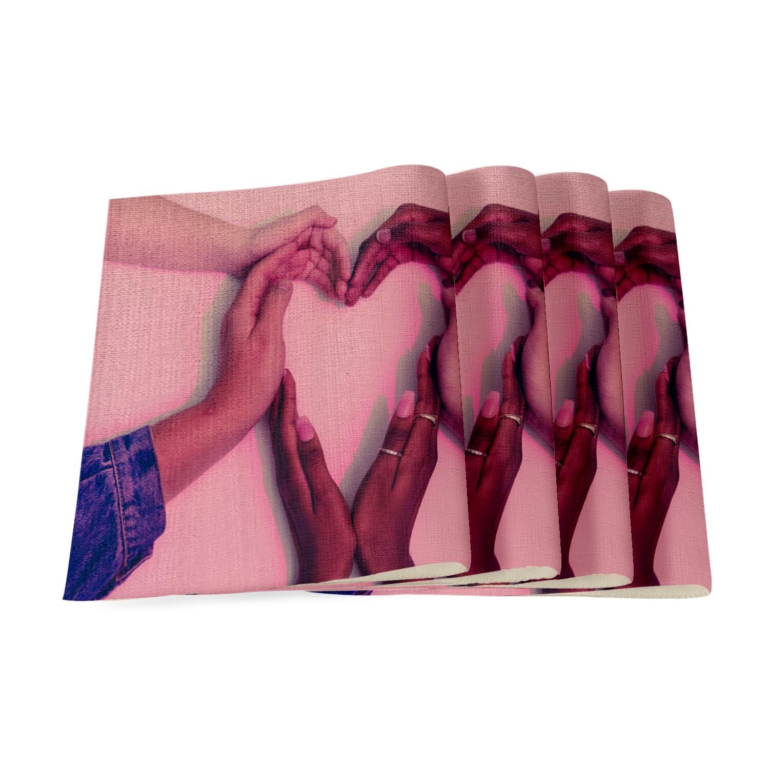 Lot de 4 sets de table en lin amour et égalité une idée cadeau idéale pour la maison
