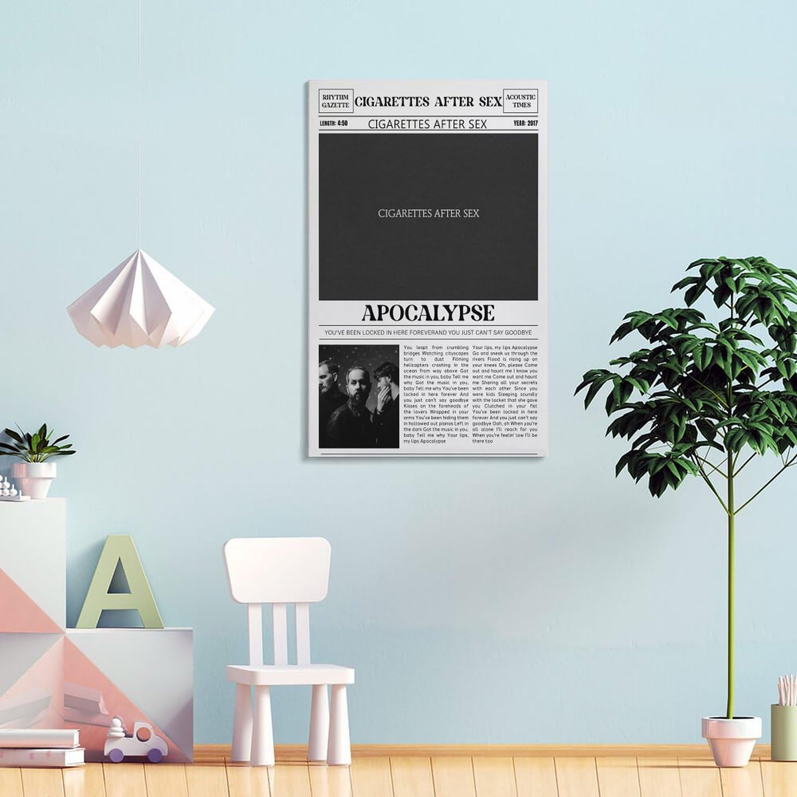 Póster de periódico retro de Cigarettes After Sex Letras de Apocalypse,  Póster de arte sobre lona