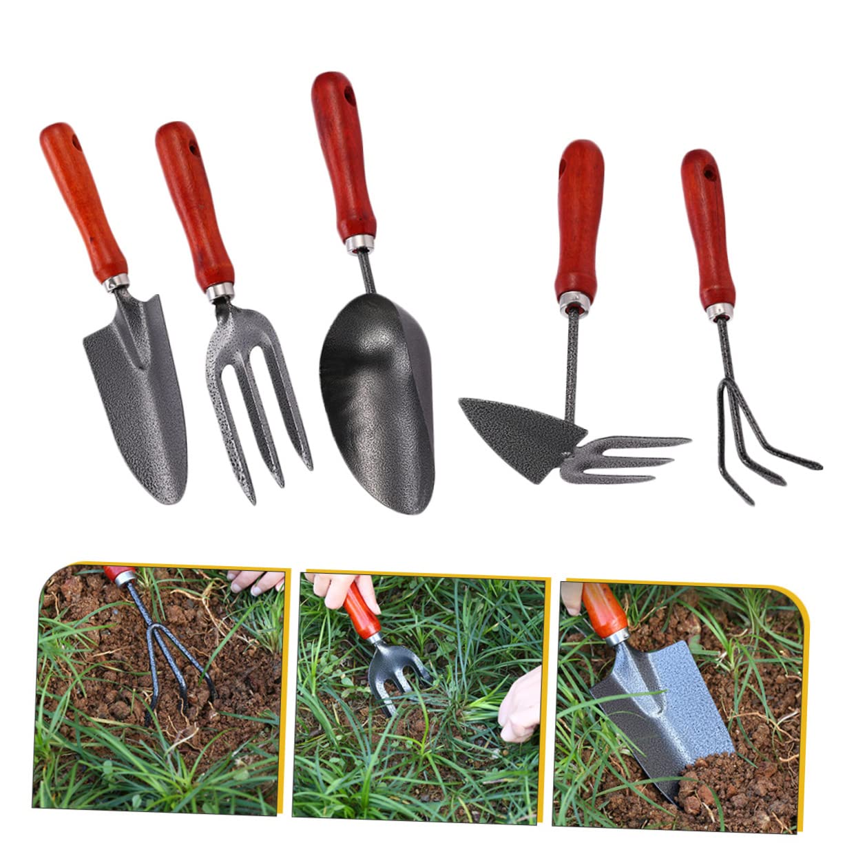 Toddmomy 2 Sätze Gartenwerkzeugset Teilig für Pflanzenpflege Robuste Schaufeln und Rechen Ergonomische für Effizientes Arbeiten im Freien für Gemüseanbau und Blumenpflege