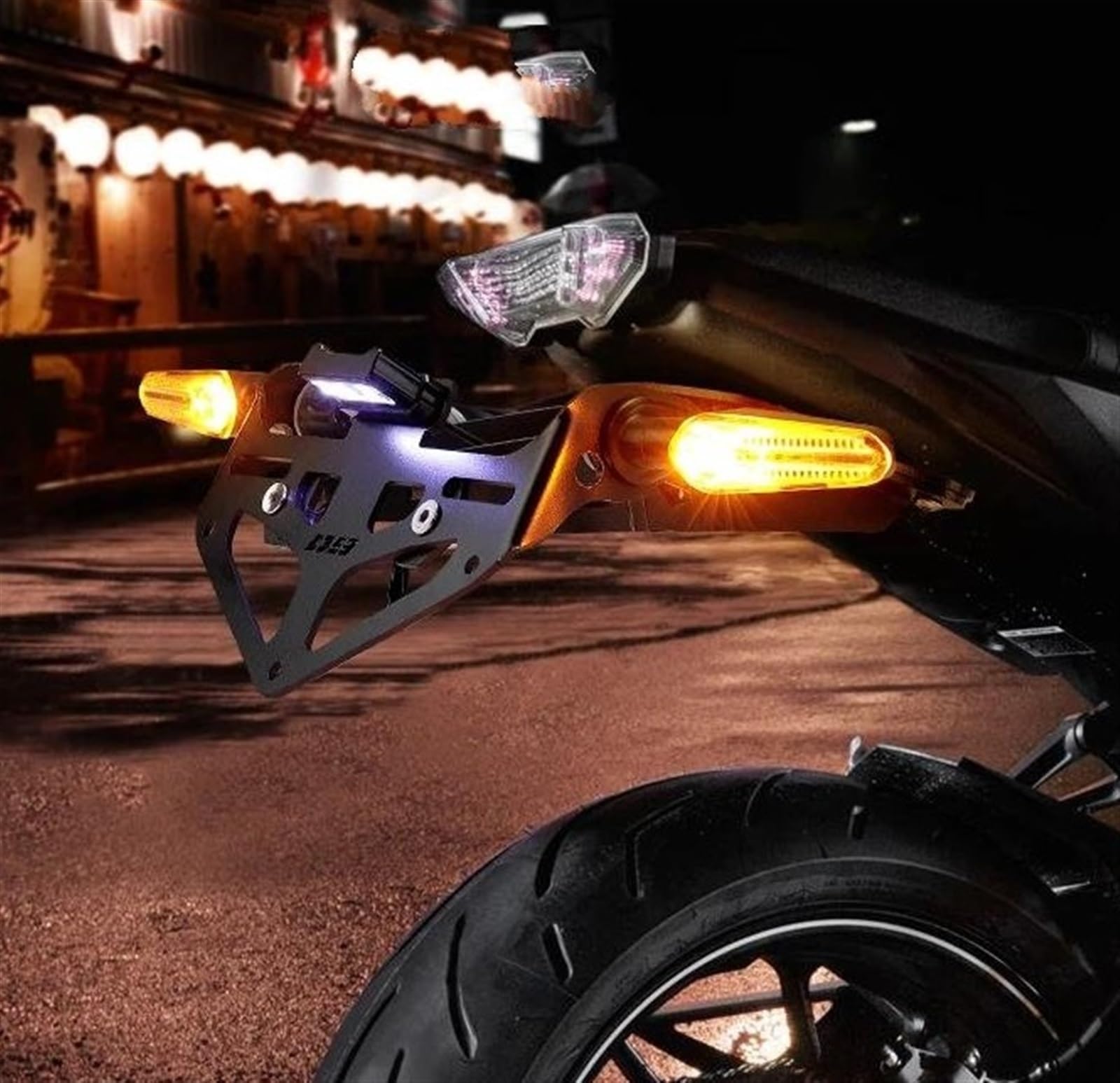 Fydun Support Plaque Immatriculation Moto LED - Kit Élimination Garde-Boue Pour Yamaha MT-09 / FZ-09 2017-2020