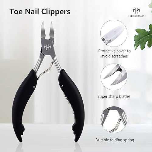 Miniatura 2 de Juego de cortaúñas para uñas gruesas y duras, podólogo profesional, cortaúñas y lima de uñas para hombres y adultos, personas mayores, acero