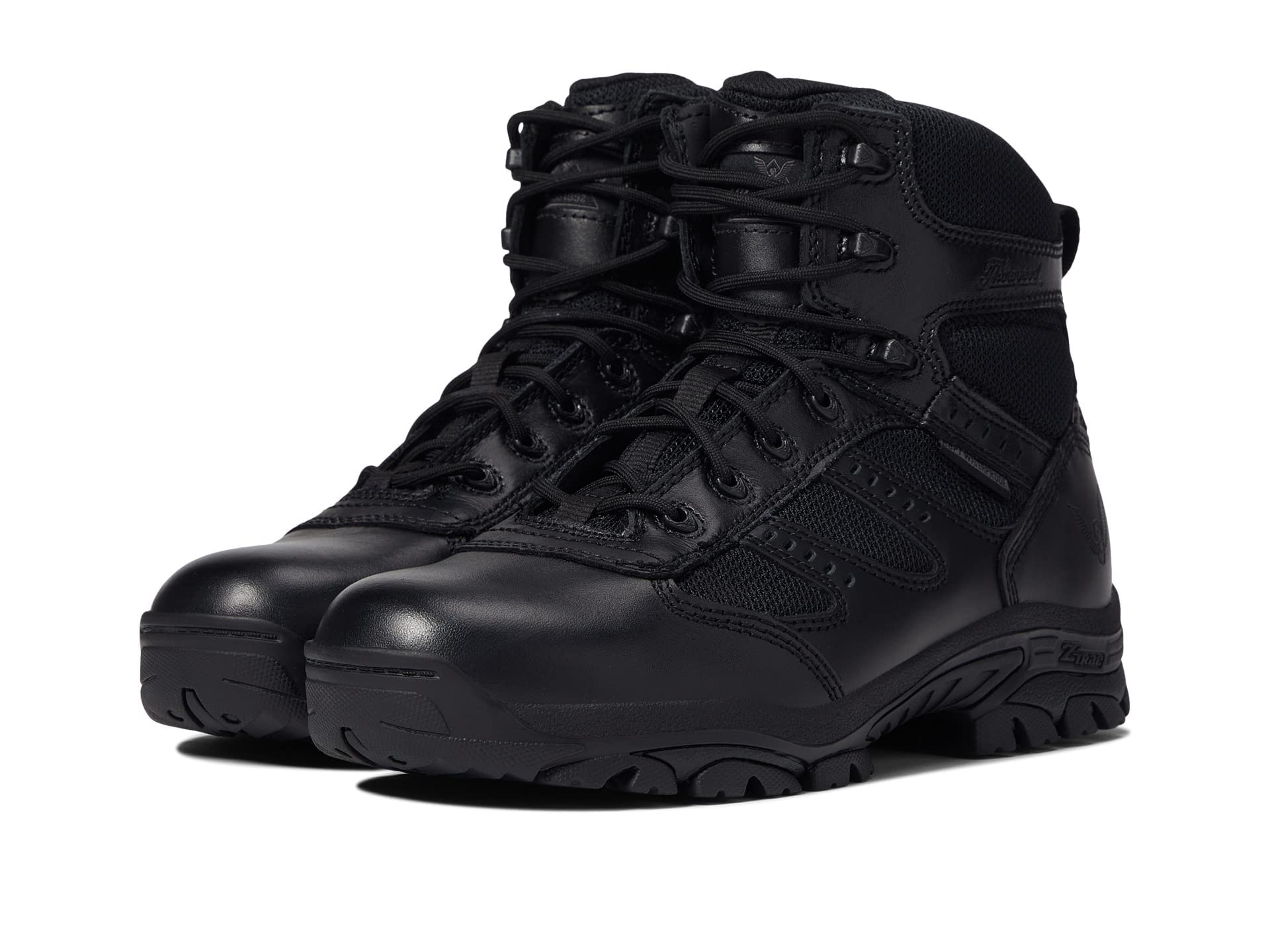 Thorogood Deuce 6” Waterproof Side-Zip Black Tactical Boots for Men and Women with Full-Grain Leather, Soft Toe, and Slip-Resistant Outsole; BBP & EH Rated