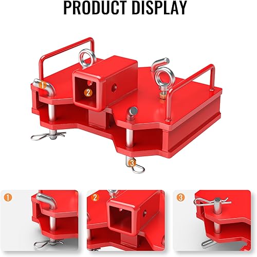 Miniatura 4 de Accesorio de enganche de remolque de montacargas con abrazadera para montacargas de 2 pulgadas, receptor de enganche de remolque de carretilla