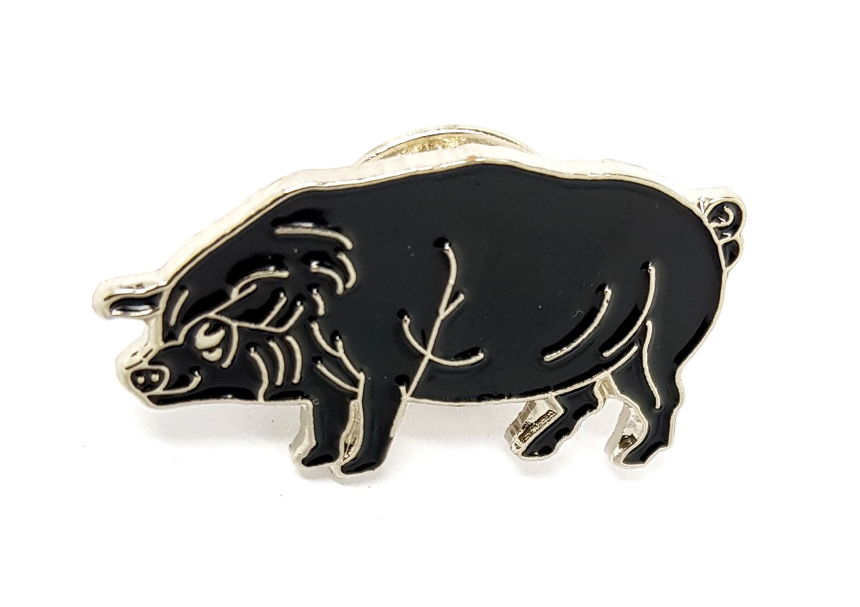 Shopiyal Black Pig Piggy Oink Piglet Farm Hog Farmyard Animal Metal Enamel Pin Badge Brooch