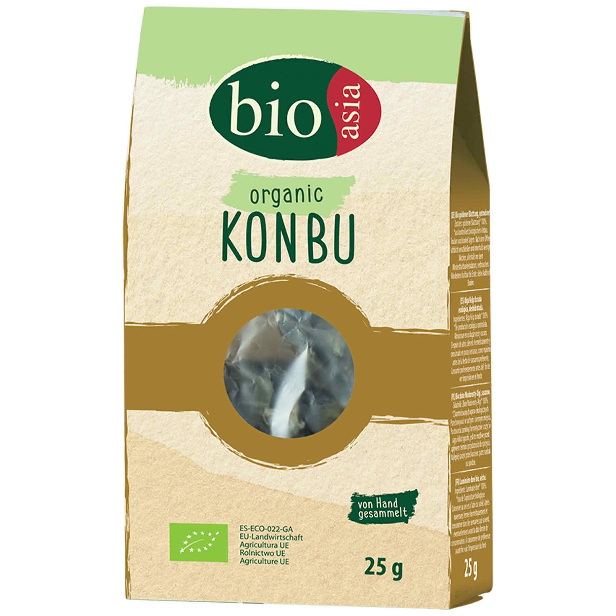BIOASIA Kombu ecológico, algas naturales para sopas, caldos e infusiones, 25 g