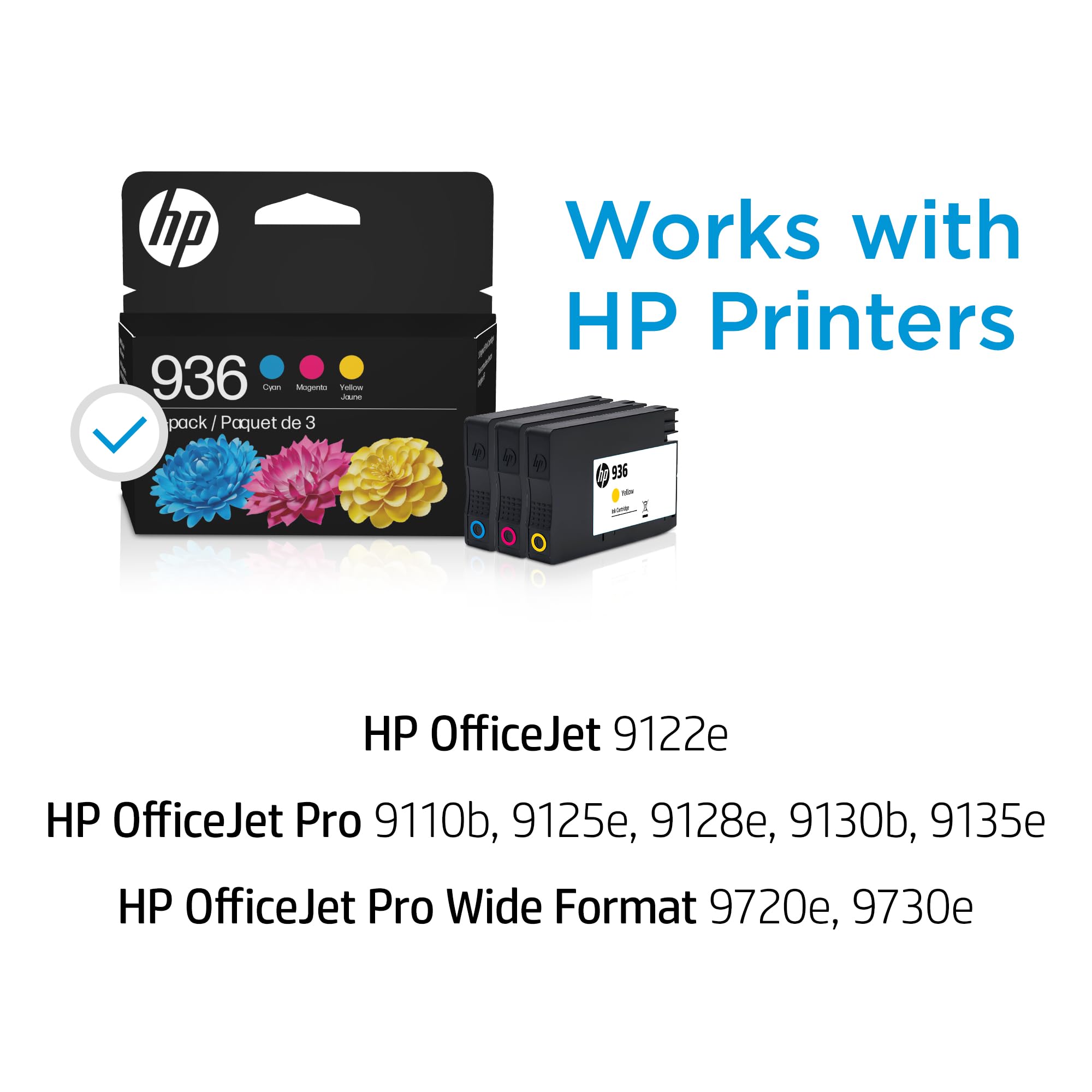 HP 936 Cyan/Magenta/Yellow Standard Yield Ink Cartridges, 3/Pack (6C3Z3LN)