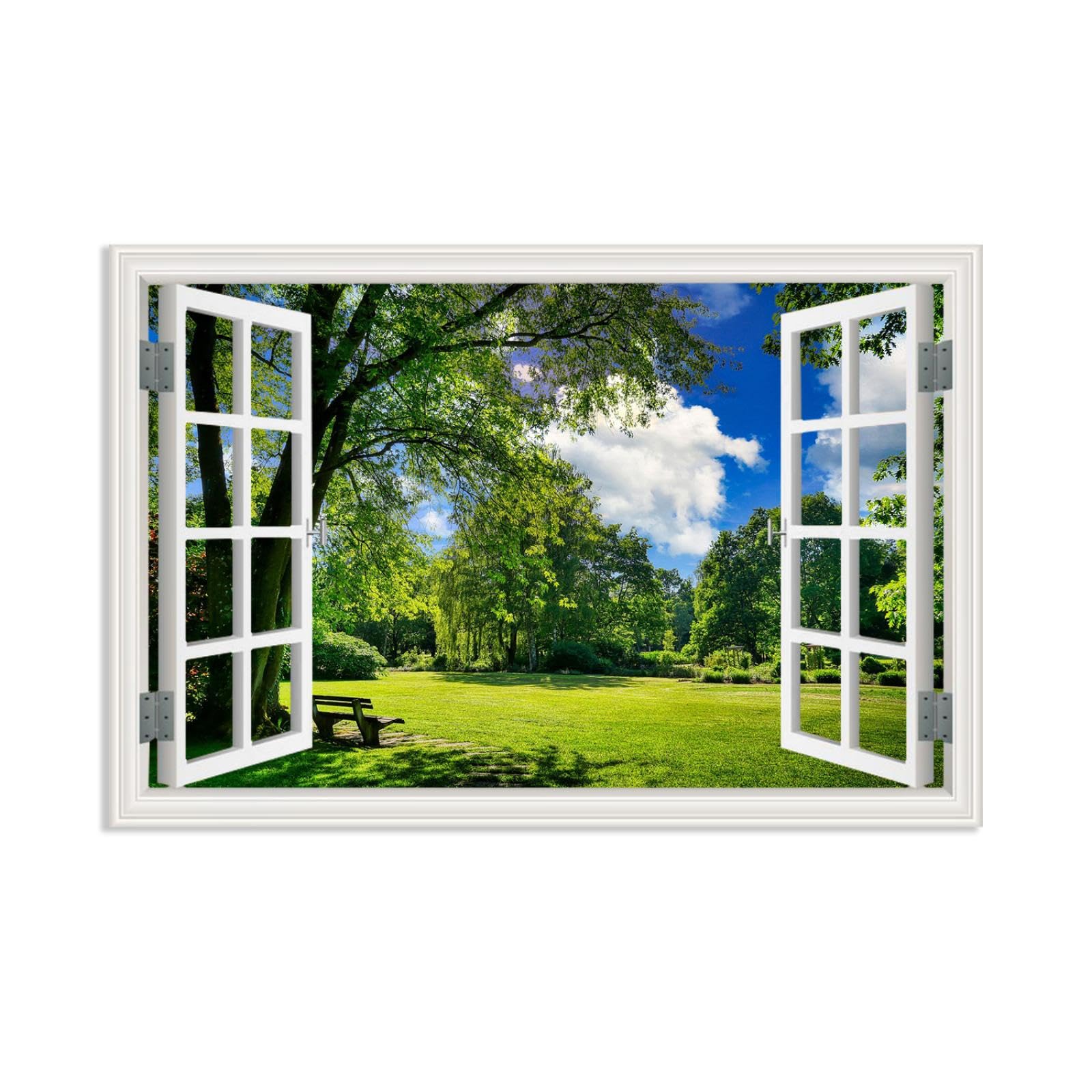 XXL Leinwanddruck Vlies XXL Wandbild 'Fensterblick Meer' – Vlies Leinwand, Landschafts Druck Fürs Wohnzimmer Bild D C 0227 B A