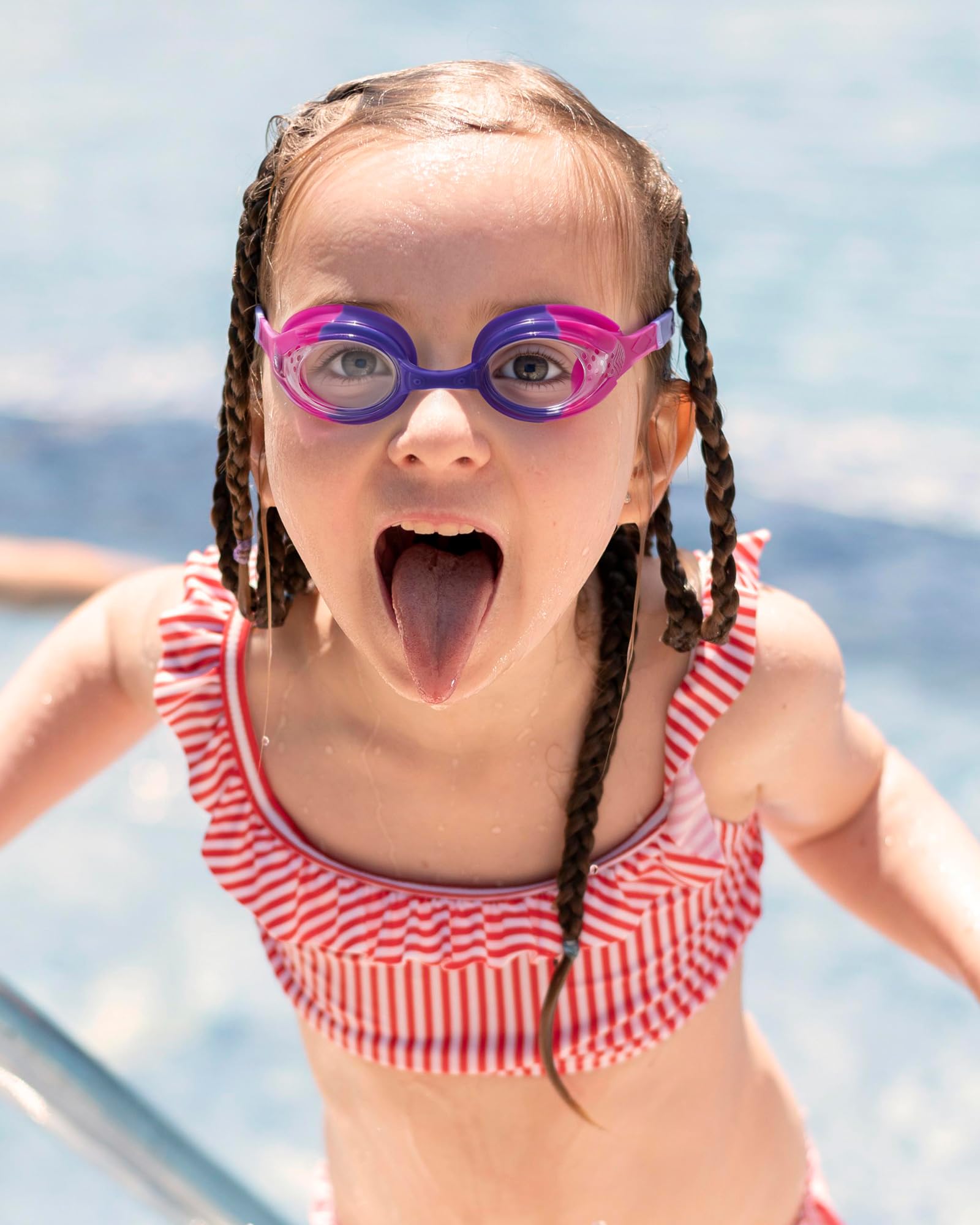 SWAUSWAUK Gafas de Natación para Niños de 4-10 años, Gafas Piscina Niños, Diseño de Pez, Antiniebla y Ajuste Cómodo