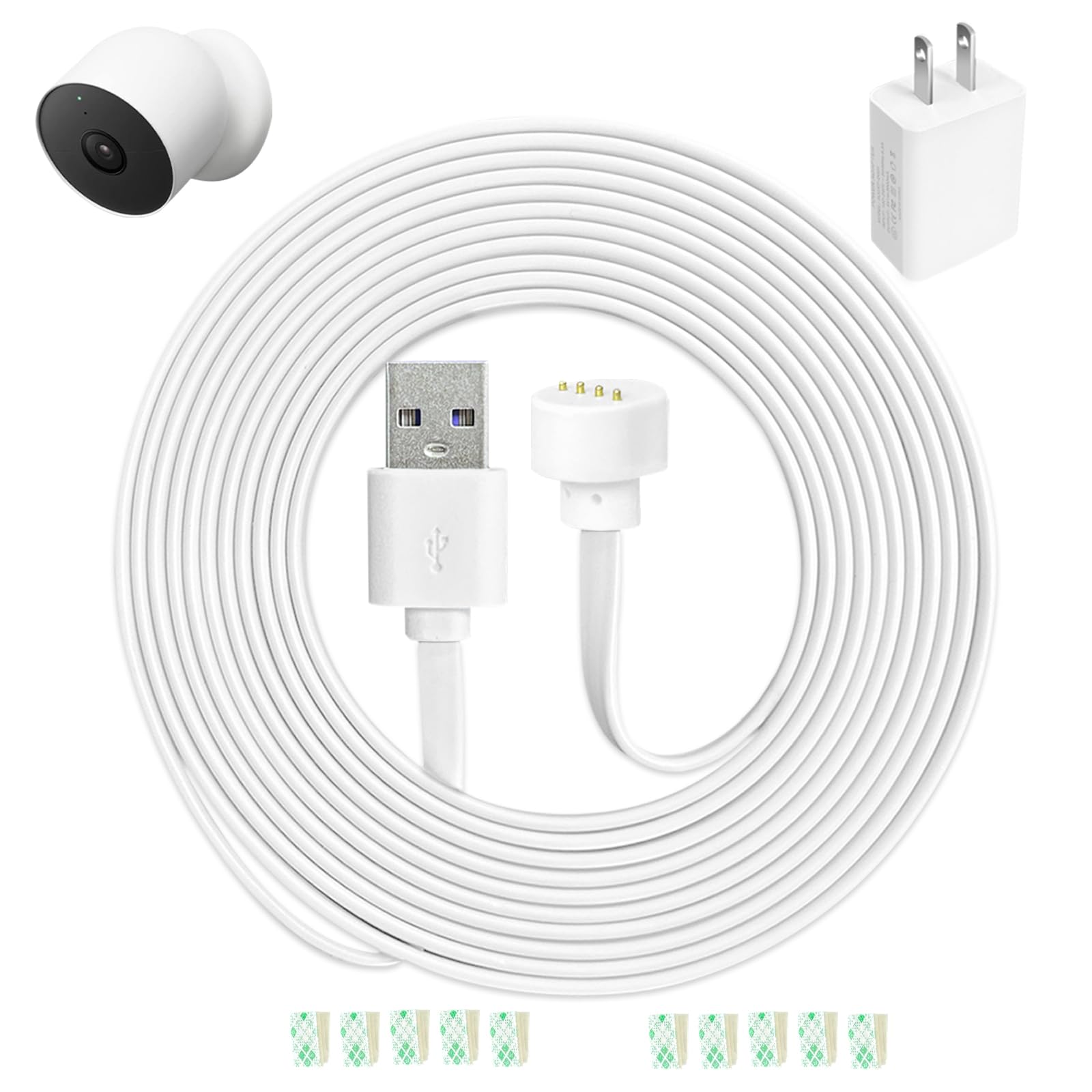 Amazon.com: LFFW 13FT Power Cable and Adapter for Google Nest Cam