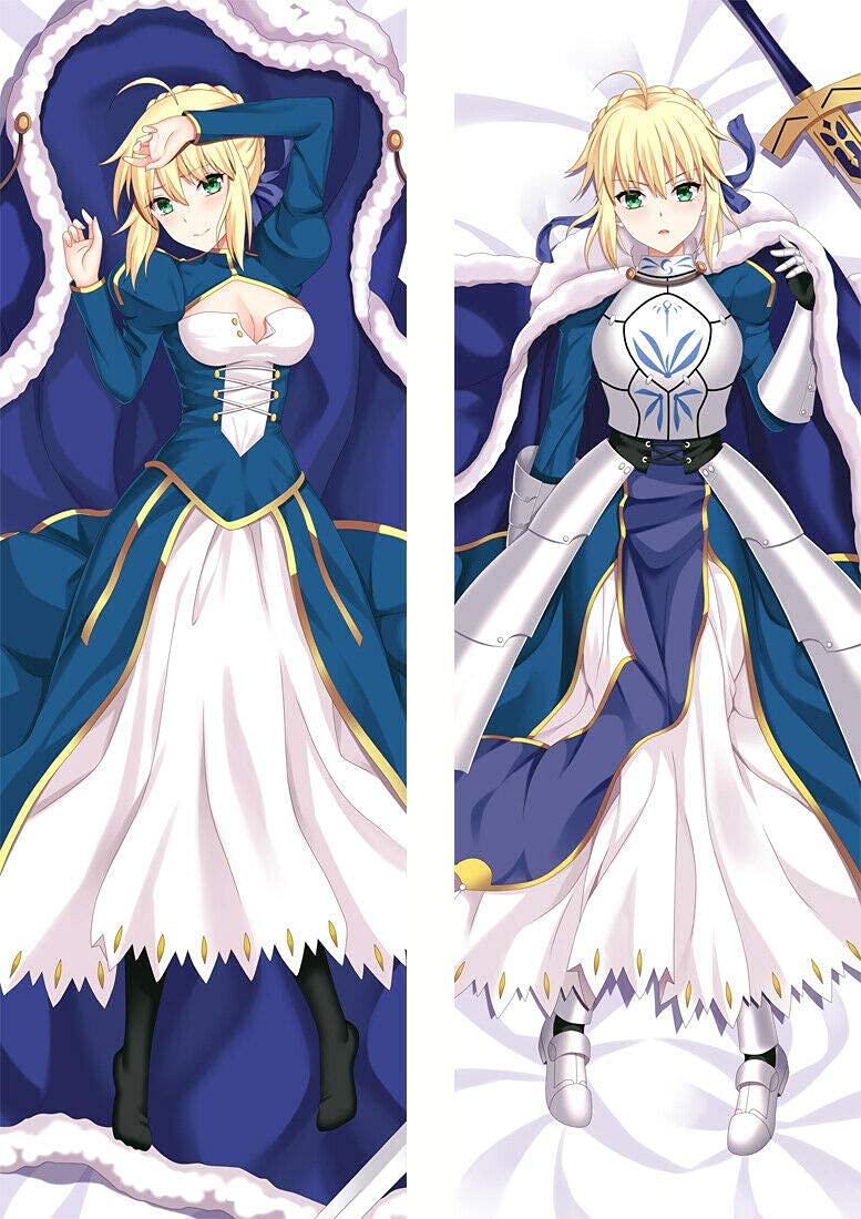 nsnabawanan Fate Stay Night Saber Artoria Pendragon Anime Body Pillow Case Cover 50x137cm (20X54 Inch)