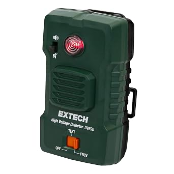 Extech DV690 Non-Contact High Voltage Detector, 100V to 69kV | 100V-69kV AC, 106dB alarm, red LED, 5 mounting options, IP54, drop-tested, self-test, mute, utility