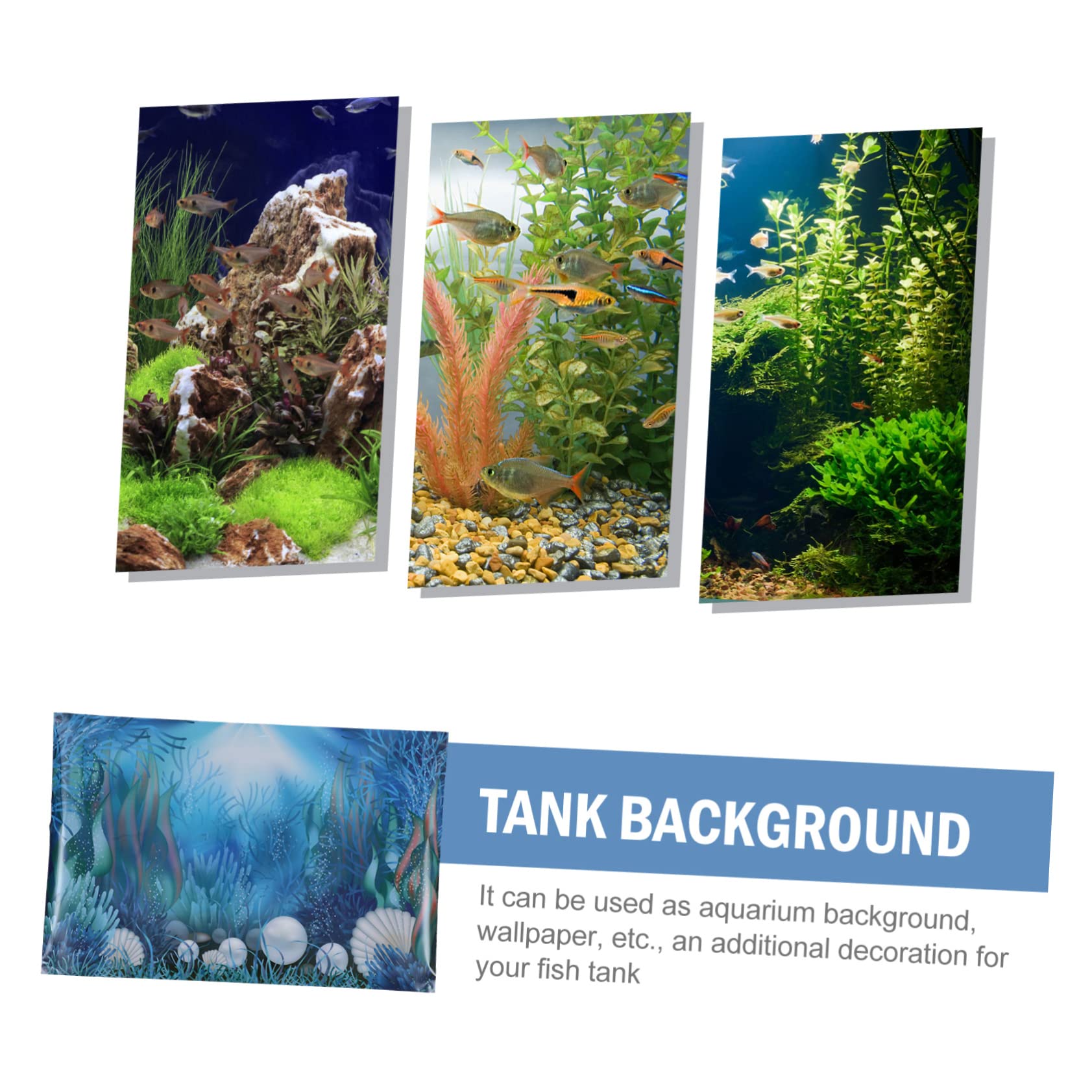 BESPORTBLE 2 Piezas Documento De Antecedentes del Tanque De Peces Decoración del Acuario En Casa Fondo De Pegatinas De Acuario Planta Pósters Decoraciones De Plantas Equipo Retirable Papel 3D