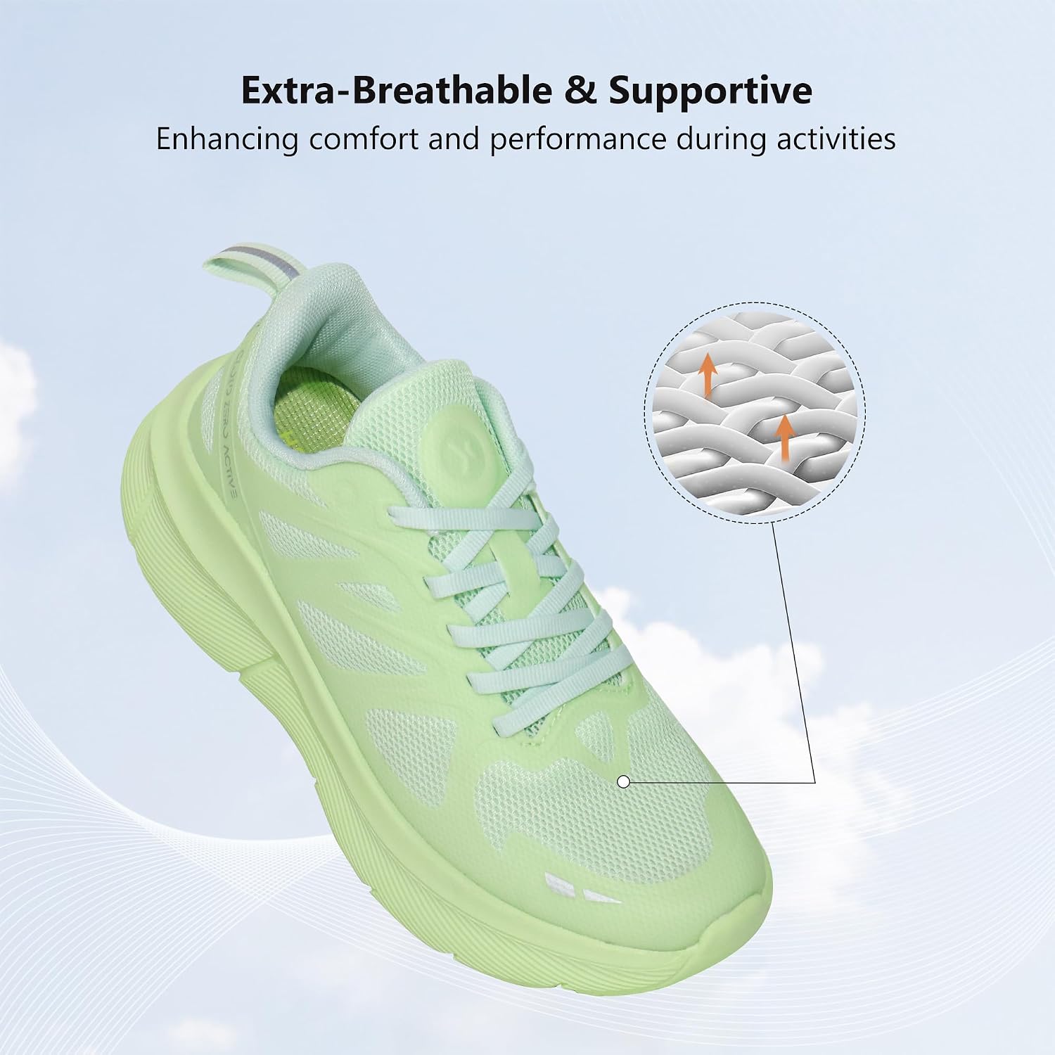 Hawkwell Women's Cloud Zero Active Nursing Shoes Breathable Cushion Walking Tennis Running Workout Shoes Non Slip Medical Work Sneakers