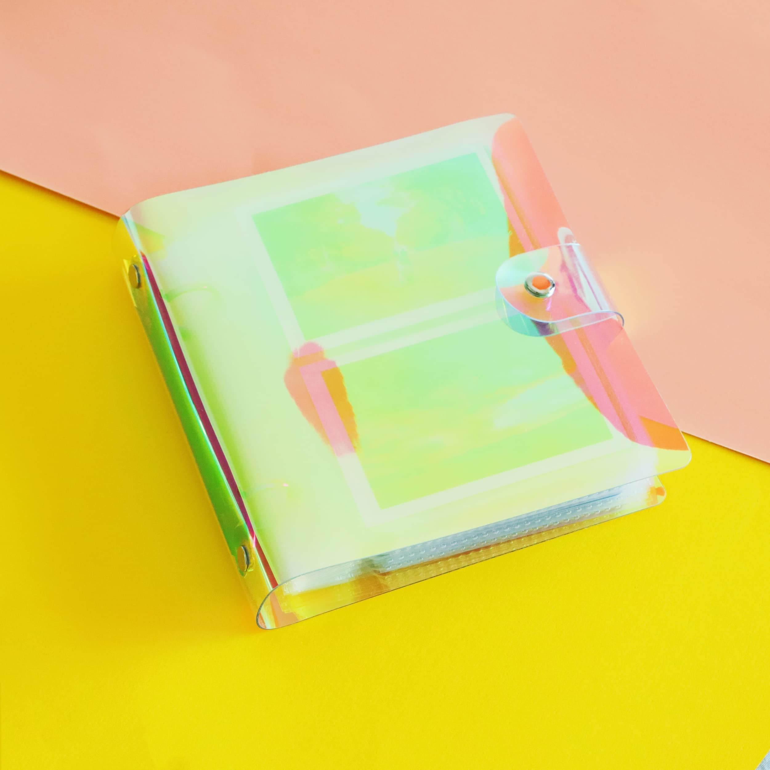 Álbum de fotos pequeño holográfico de 2 x 3 pulgadas, compatible con Fujifilm Instax Mini, película Polaroid, tarjeta de crédito Kpop, para regalo de cumpleaños de mujeres y niñas (100 bolsillos)