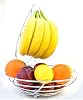 Fruit Basket with Banana Hanger Heavy-Duty Wire Fruit Basket for Kitchen Stable and Durable Fruit Bowl for Kitchen Counter Dining Table Centerpiece Kitchen Countertop Storage Chrome