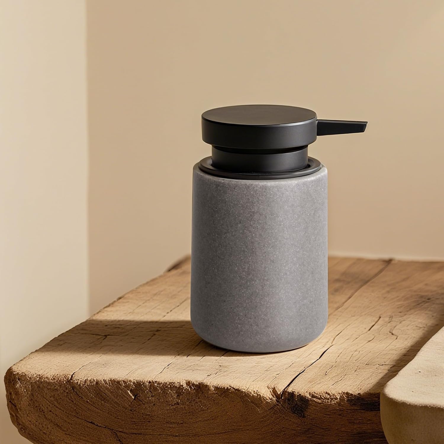 Liquid Soap Dispenser with Easy-to-Press Pump, 10 oz Refillable Hand Soap Dispenser with Extended Spout for Bathroom Kitchen Dish Lotion, Modern Stone Texture (Gray) - Image 5