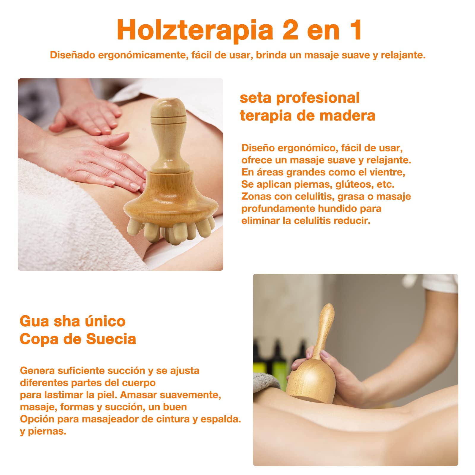 Maderoterapia Kit, Champiñon Maderoterapia, Copa Sueca, Masajeador Anticelulitico, Masajeador Celulitis,Drenaje Linfatico Piernas