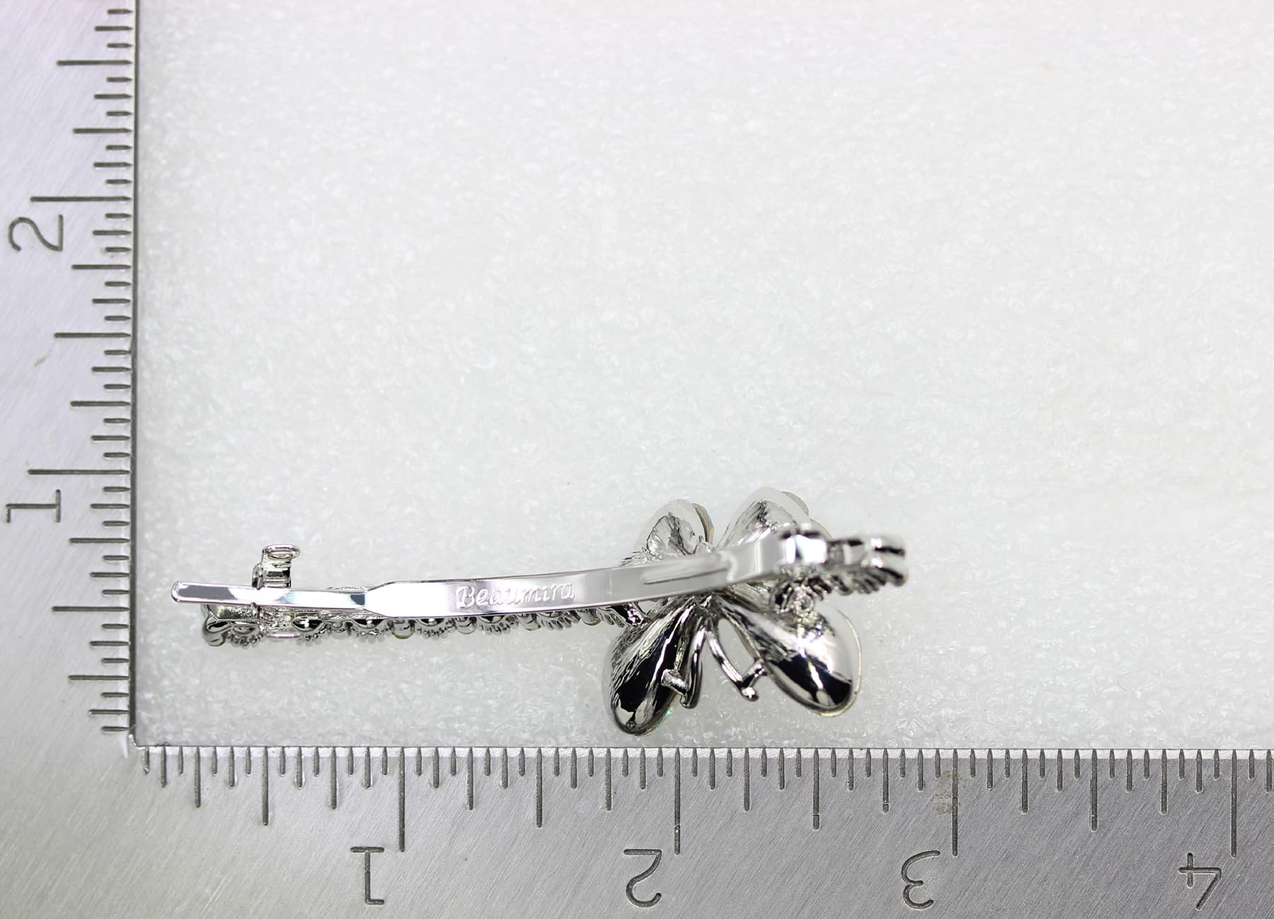 Faship Pasador para el pelo de mariposa con diamantes de imitación azul marino