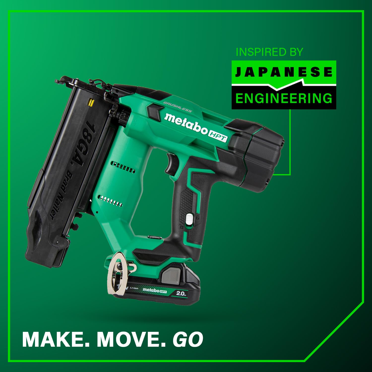 Metabo HPT 18V Brushless Brad Nailer Kit - Cordless Power -14