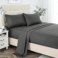 Vista 1 de Juego de sábanas de microfibra con bolsillo profundo, 120 GSM, 2400 TC, para cama individual, individual extragrande, matrimonial, queen y king