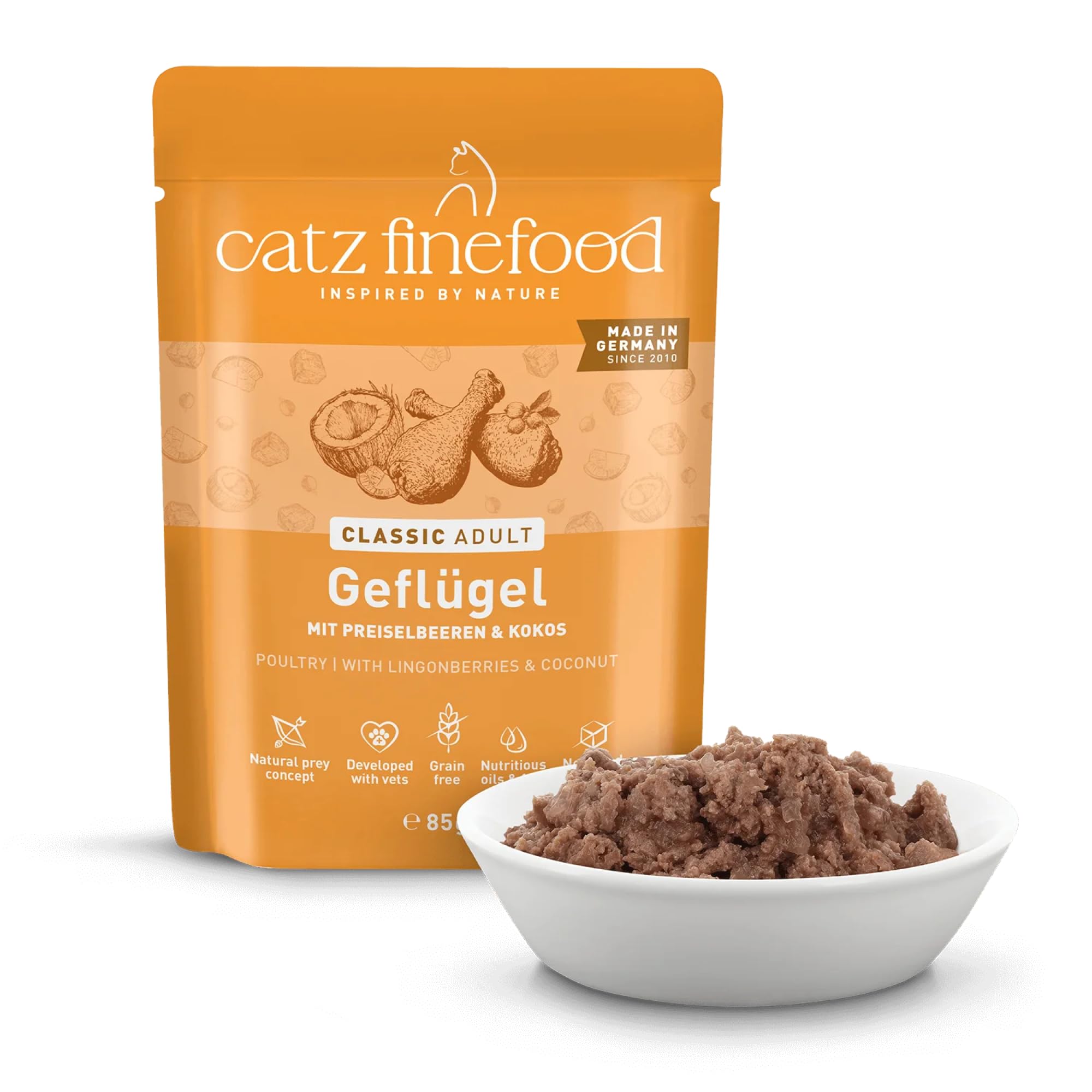 catz finefood N° 3 - Nourriture Humide pour Chats - Nourriture Fine - sans céréales ni Sucre - Haute teneur en Viande - 24 sachets de 85 g