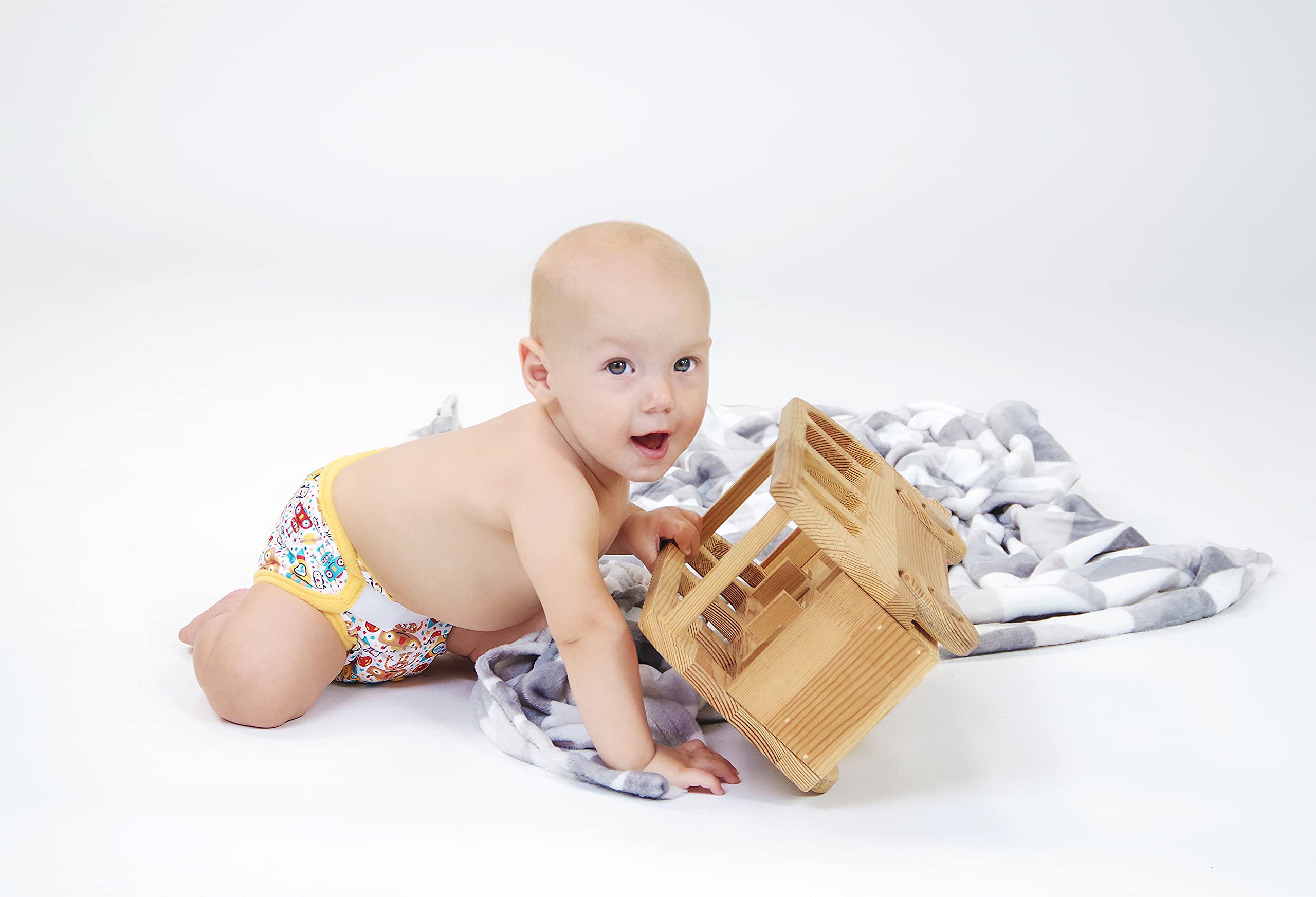 Petit Lulu Copertina per Prefold Taglia Unica (5-16 kg) Snaps Pannolino Impermeabile e Regolabile Riutilizzabile e Lavabile Prodotto in Europa (Lagoon)