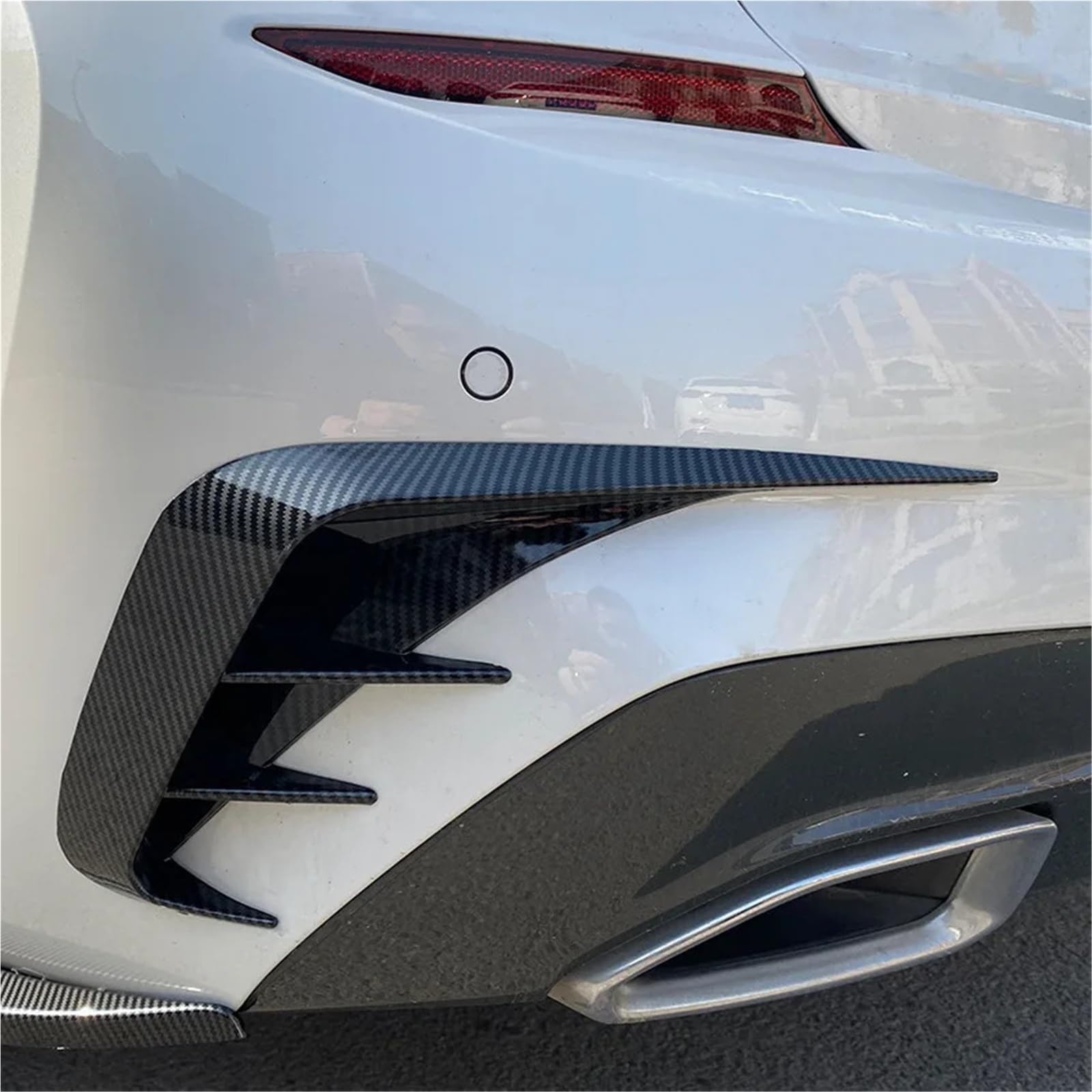 Spoiler tylnego zderzaka samochodu kompatybilny z BMW serii 3 G20 M-Sport 320e 330e 318i 320i 325i 330i 340i 2019-2022 Osłona otworu wentylacyjnego(Carbon look)
