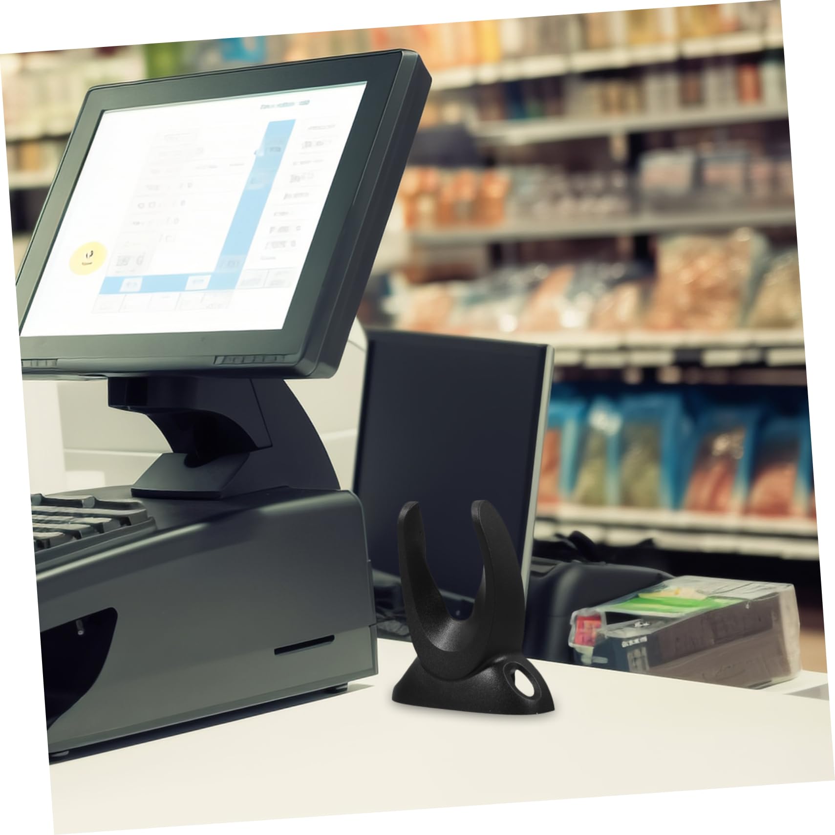 Support Réglable Pour Scanner Portable – Base Antidérapante – Pour Douchette Codes-barres – 26x17x15 Cm – Noir