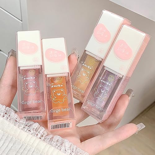 Miniatura 7 de 4 unidades de aceite hidratante para labios, aceite hidratante para labios, brillo de labios transparente voluminoso, de larga duración, nutritivo,