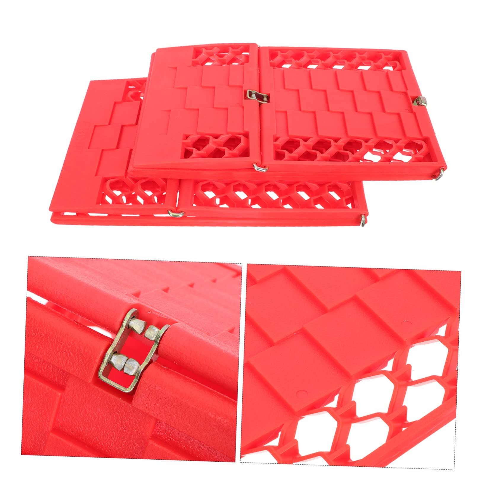 GANAZONO 1 paire de tapis antidérapants pour planche à neige, pneus d'hiver, tapis de récupération de pneus pour moto, planche à boue, roue rouge neige en plastique, antidérapant, tapis de traction