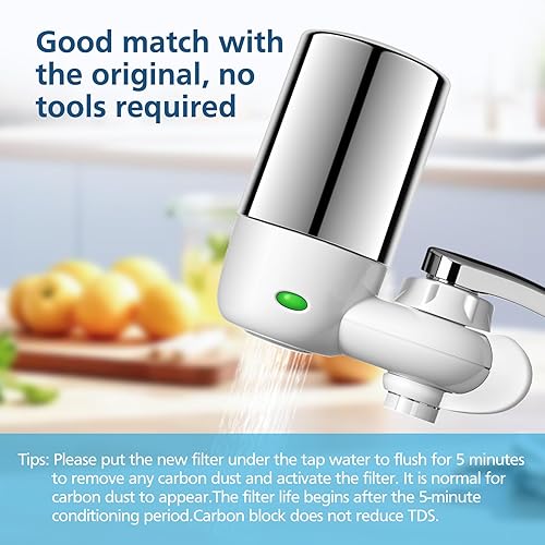 Miniatura 6 de Paquete de 2 cartuchos de filtro de repuesto para grifos, compatible con el sistema de filtración de agua Brita Faucet Brita 36311, 36313, FR-200,