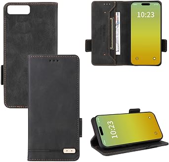 Generic Compatible with BlackBerry Keyone Cover,with Card Slot Holder,Compatible with BlackBerry Mercury Magnetic Closure Full Body Shockproof Flip PU Leather Wallet Case Black