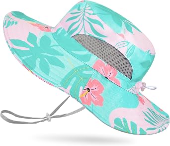 ICOSY Kids Sun Hat, UPF 50+ Girls Beach Hat for Toddler Kids