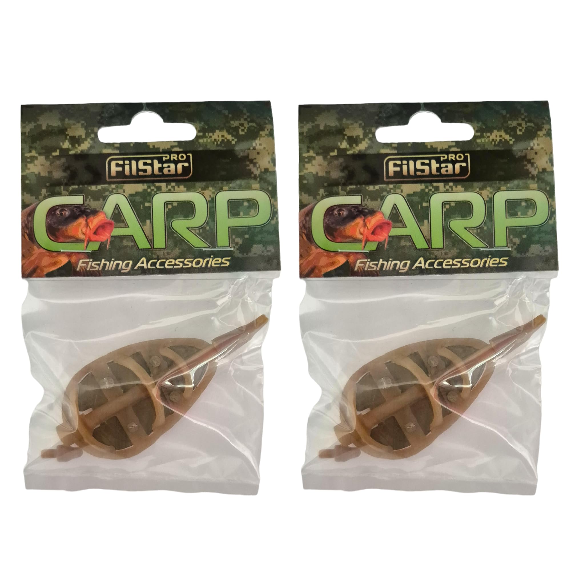 PRO FILSTAR Inline Method Feeder Set Ovale 2 pezzi 60g - Pasturatore Pesca Feeder - Set da Pesca Carpa - Kit Carpfishing Completo - Carp Fishing - Pesca Accessori - Pasturatore Pesca