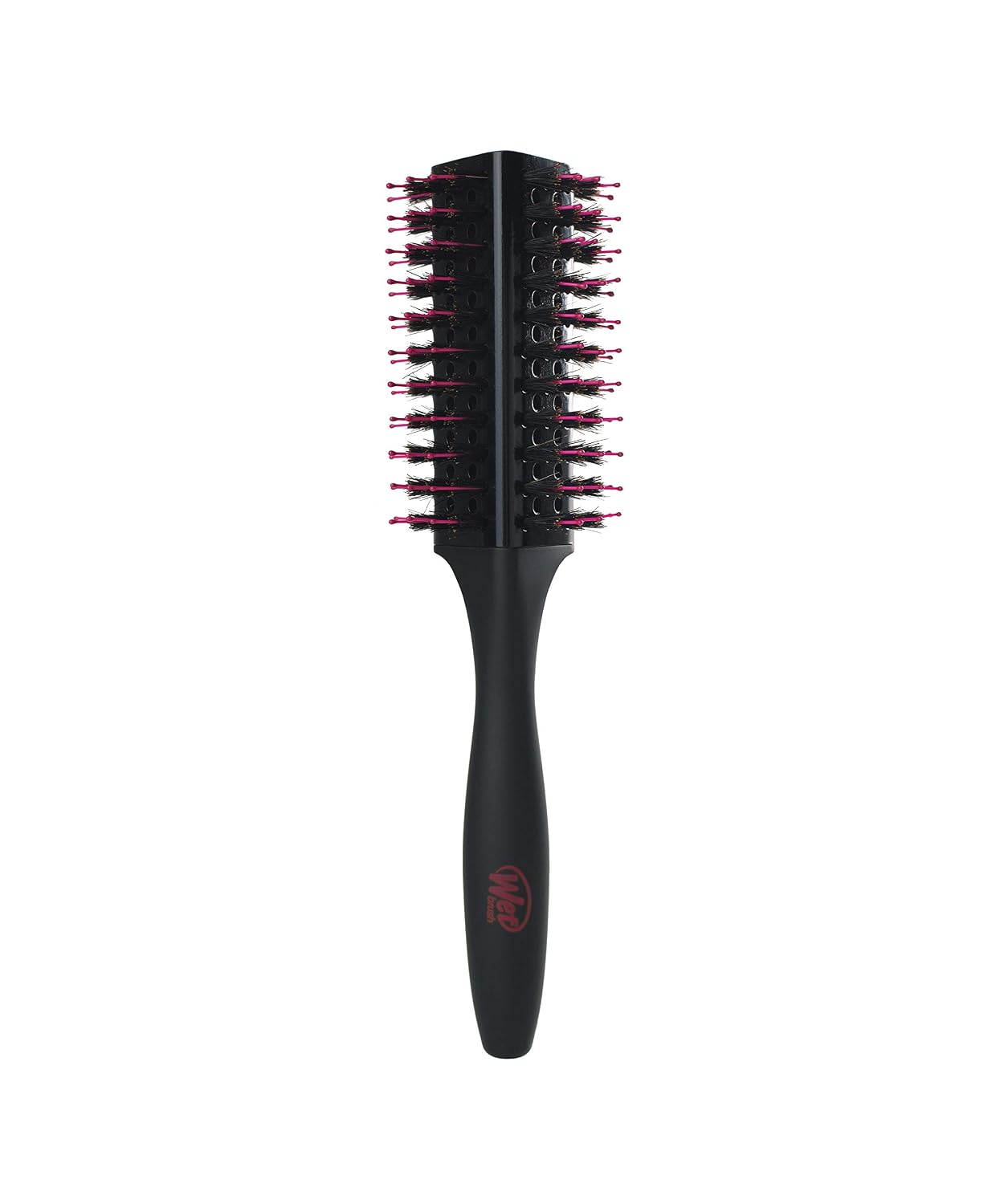 Wet Brush Straighten & Style Round Brush - for All Hair Types - A Perfect Blow Out with Less Pain, Effort and Breakage - Open Barrel Design For High Speed Drying In Less Time, Black