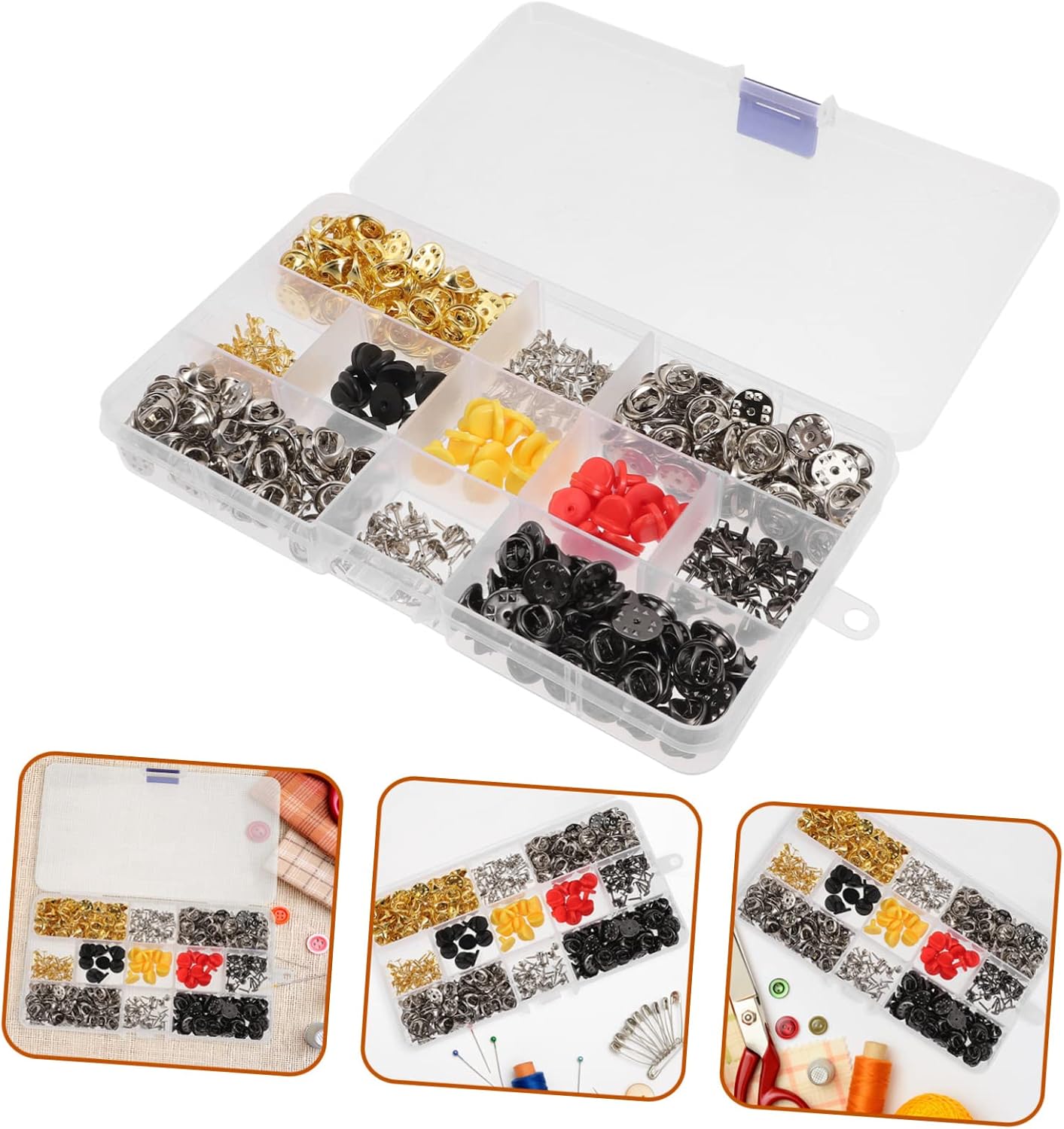 LIFKOME 430pcs Brooch and Clutch Back Tie Tacks for Jewelry Making Metal Badge Backing Fasteners Smooth Opening Easy to Use Brooch Findings for Crafts
