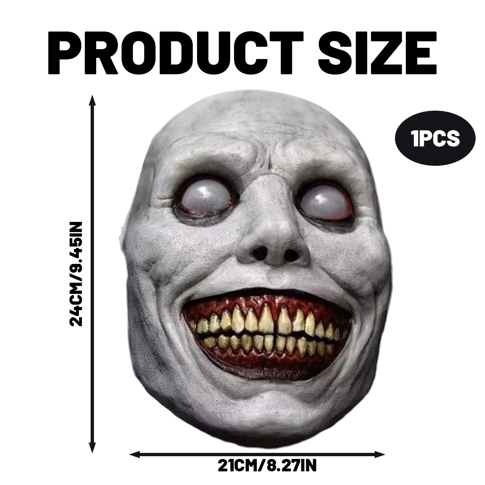 EujRcf Horror Halloween Mask, Halloween Exorcist Smile Mask - Image 2