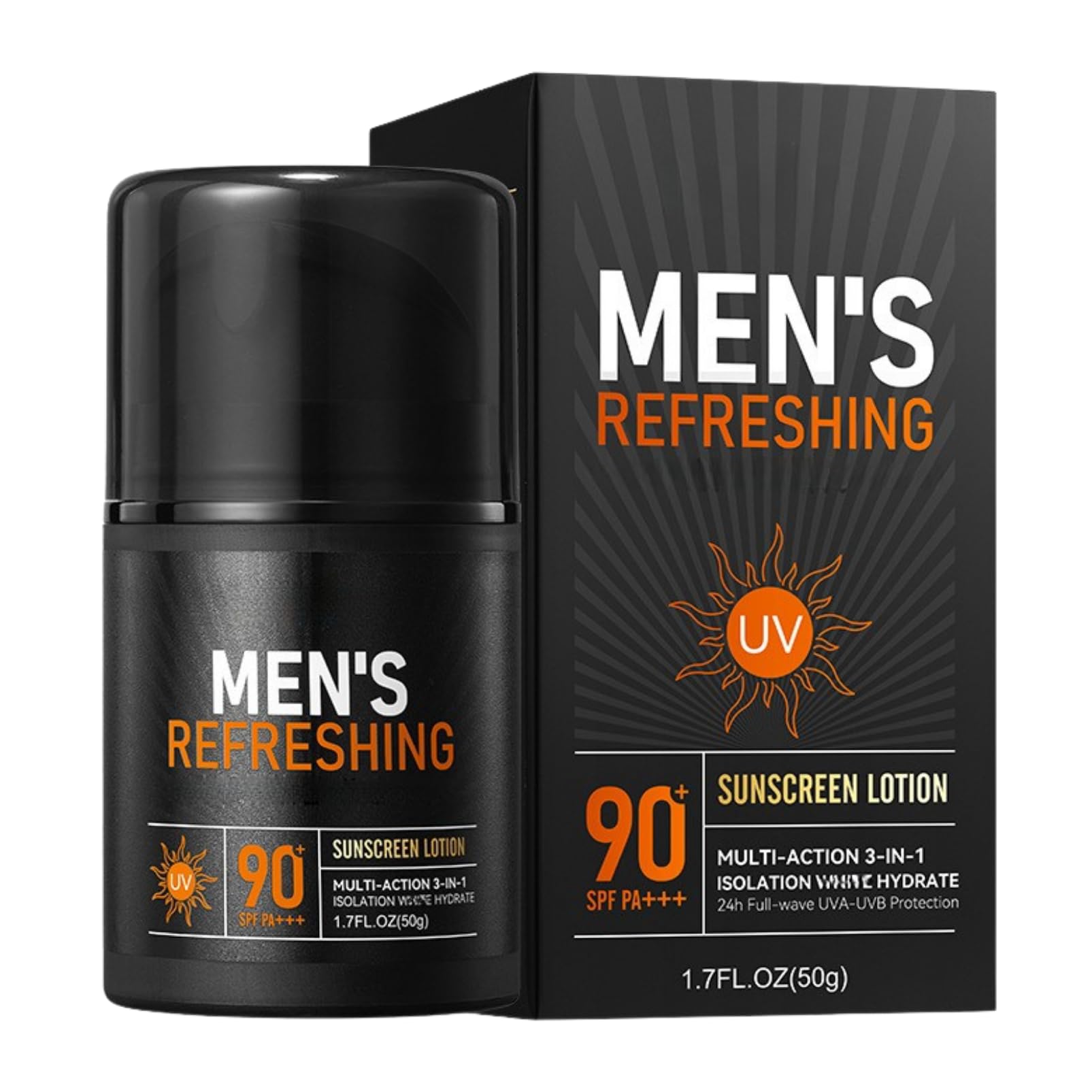 Sunscreen for Men SPF 90+, Mens Moisturiser Face with UVA/UVB Protection, Waterproof & Sweat Resistant Sun Lotion