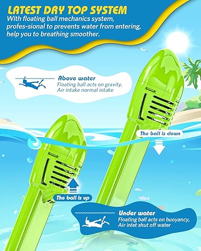 Vista 22 de QingSong Máscara de esnórquel para niños de cara completa, juego de esnórquel con soporte para cámara, plegable, vista panorámica de 180 grados