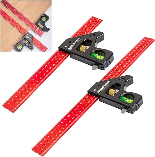 Miniatura 3 de Regla de ángulos de combinación de carpintero multifuncional, instrumento de medición de metal para ángulos precisos de 9045 grados, combinación,