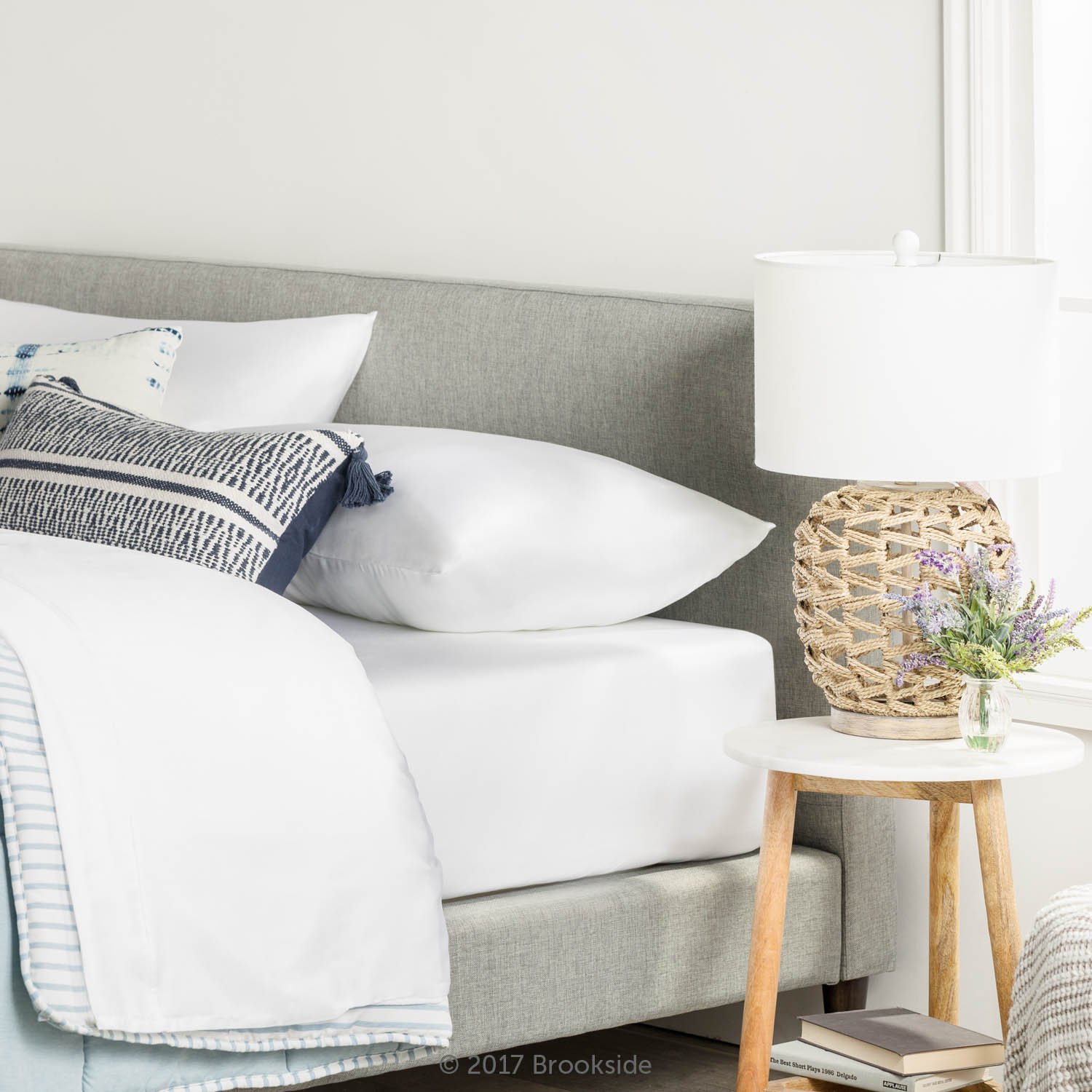 BROOKSIDE - TENCEL Sheet Set - Luxurious Feel - Great for Sensitive Skin - Sateen Weave - Eco Friendly - Full - White