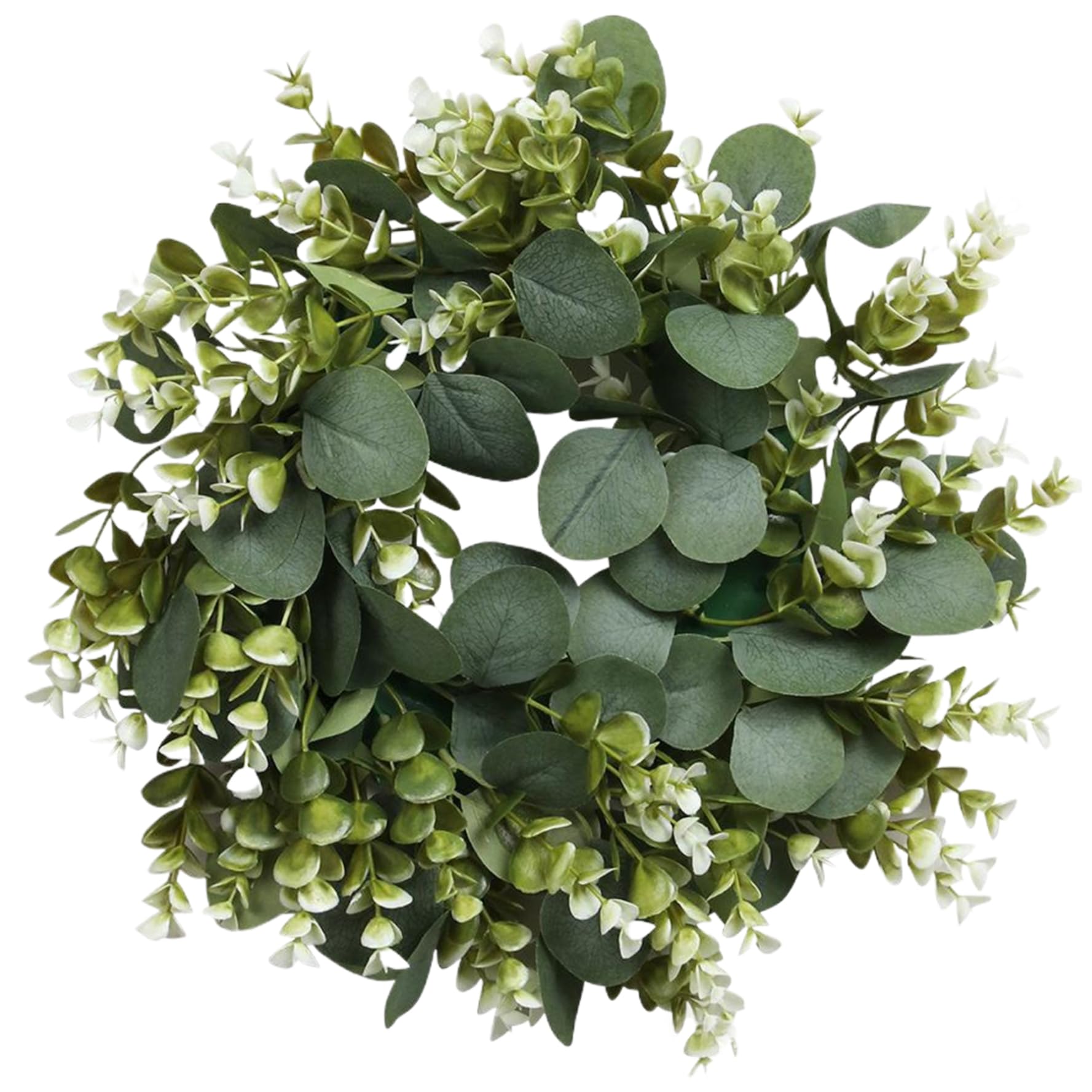 Couronne d'eucalyptus mur et cheminée pour une ambiance cocooning