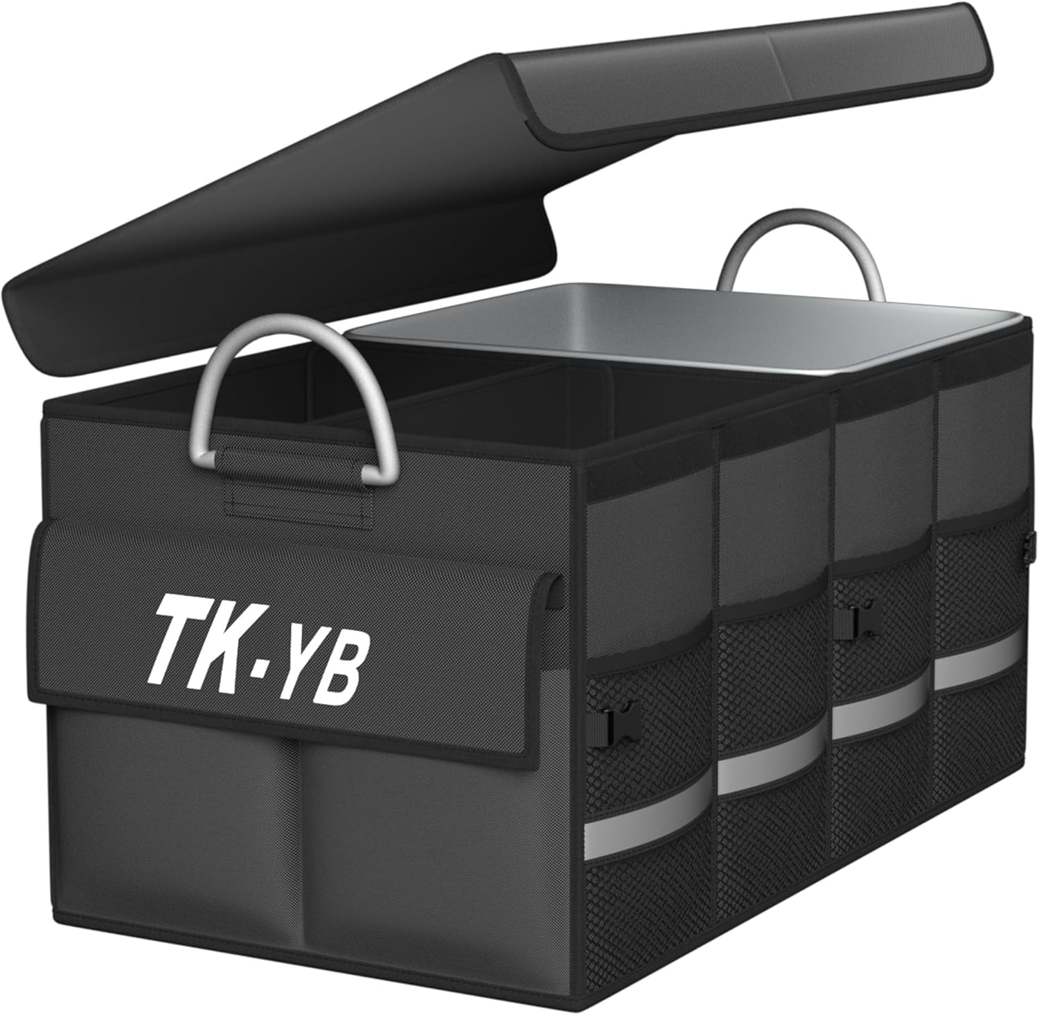 Trunk Organizer for SUV - Car Organizer with Removable Cooler Bag, 66L Collapsible Multi Compartment 1680D Waterproof Sturdy Cargo Storage for Car Accessories Women Men