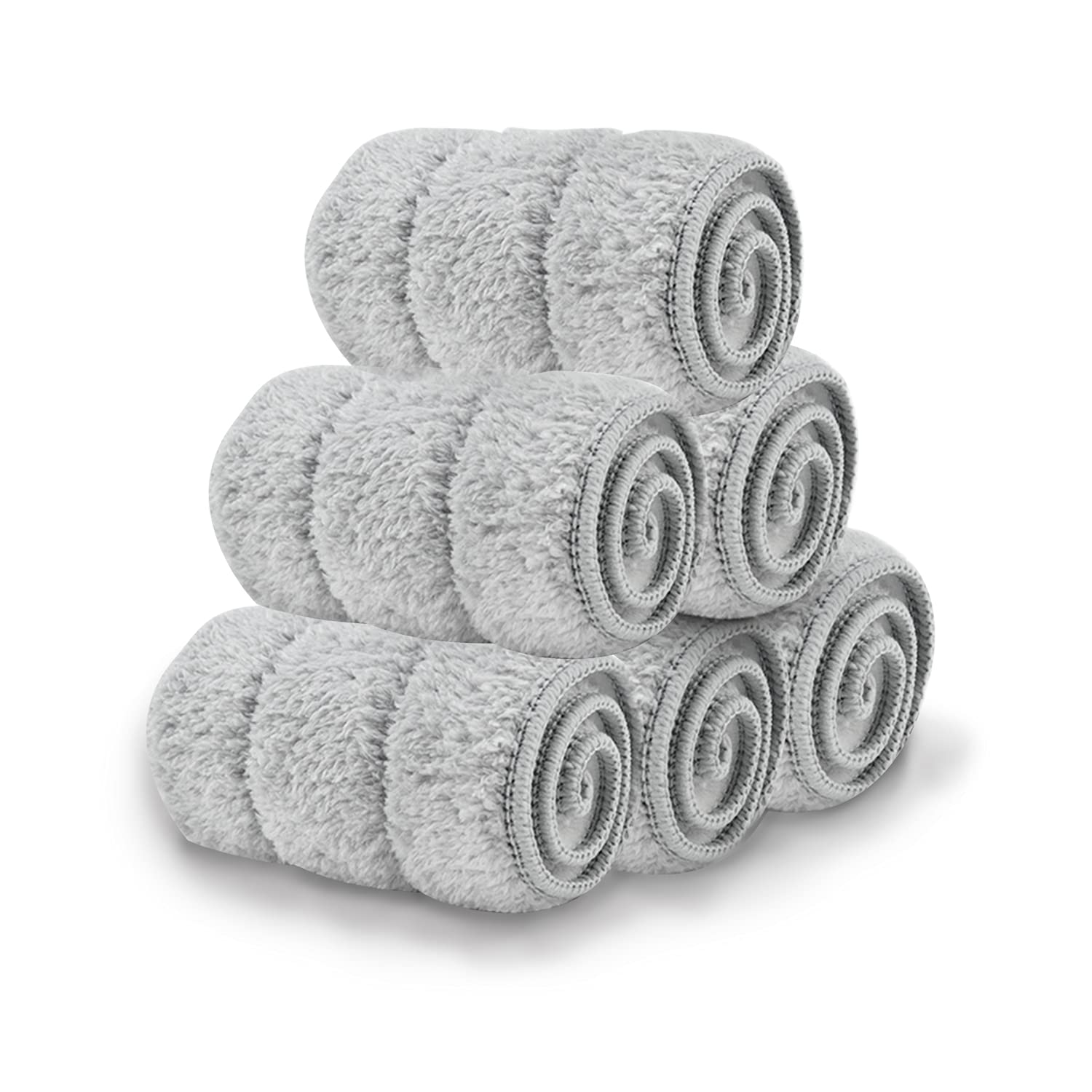 Almohadillas de microfibra de 18 pulgadas, paquete de 6 cabezales de repuesto de fregona de microfibra para mopas húmedas y secas, almohadillas de limpieza de suelos de primera calidad, reutilizables,