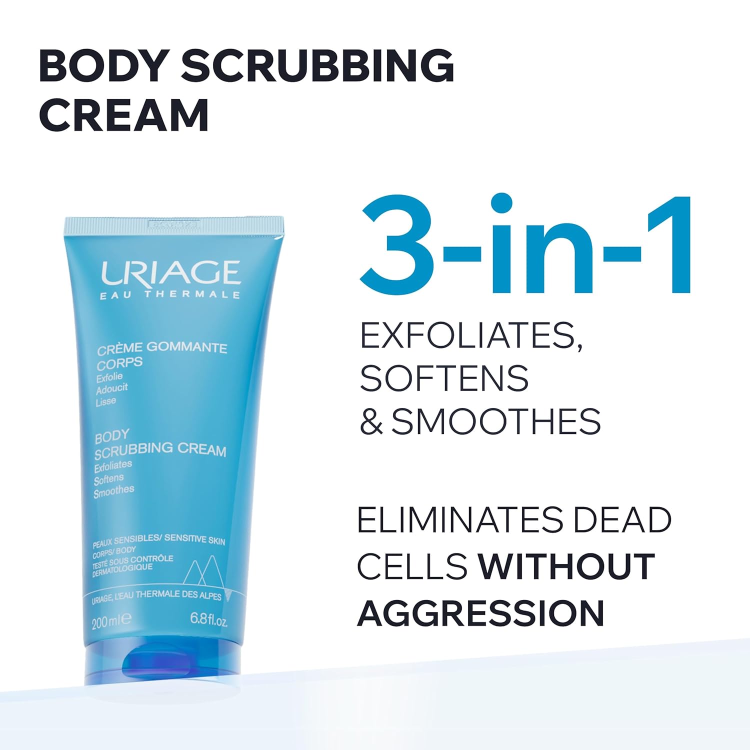 Uriage Body Scrub & Exfoliator With Silica Beads, 3-In-1, Exfoliates, Softens & Smoothes, Gently Removes Dead Cells, Suitable For All Skin Types, Even Sensitve, Cocooning Creamy Texture, Floral Scent - Image 2