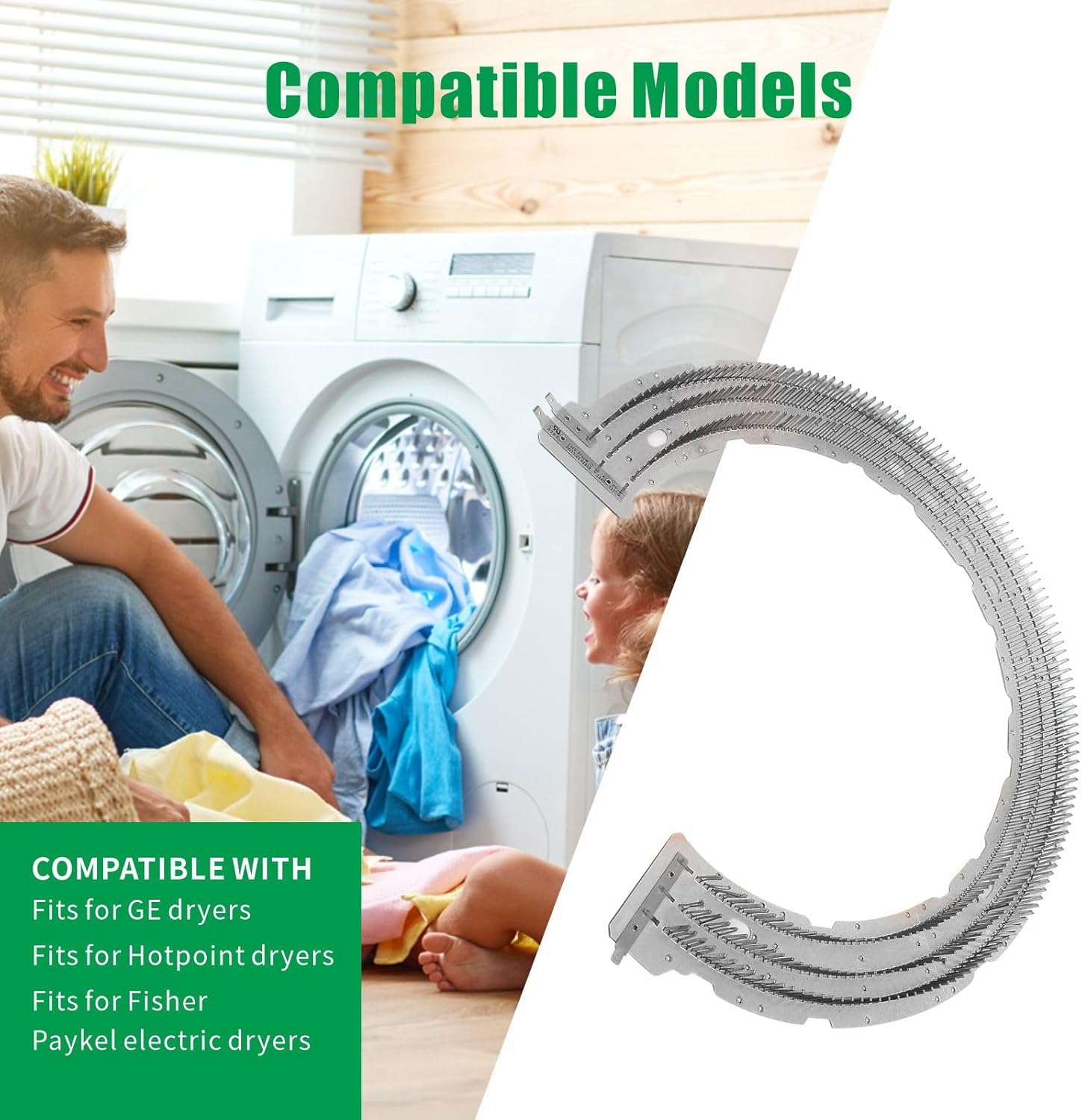 WE11M10001 Dryer Heating Element Replacement for GE & Hotpoint - Mica Heater Kit Also Compatible with Fisher & Paykel Electric Dryers