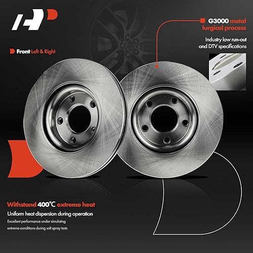 Miniatura 3 de A-Premium Rotores de freno de disco ventilados delanteros de 11.81 pulgadas (11.811 in) compatibles con modelos Mazda seleccionados - 3 2004-2013, 5