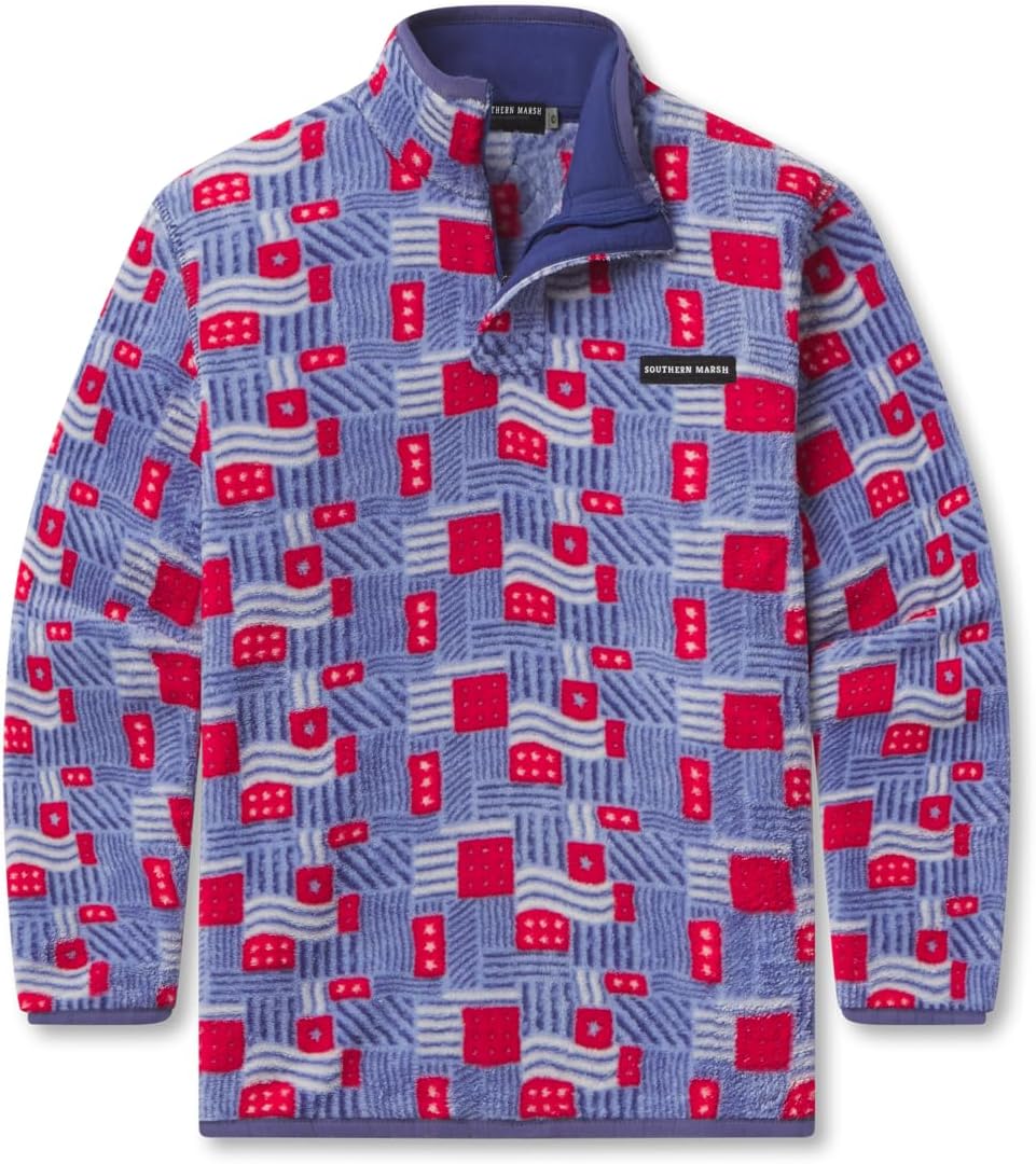 Southern Marsh Youth's Star-Spangled Fleece Pullover – Classic Comfortable Outerwear