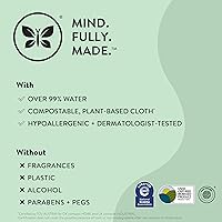 Vista 6 de The Honest Company Toallitas multiusos Clean Conscious Hipoalergénicas + sin perfume para pieles sensibles Más del 99% de agua, compostables, a