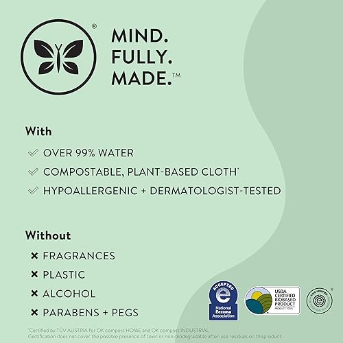 Miniatura 6 de The Honest Company Clean Conscious Toallitas multiusos Hipoalergénicas + sin perfume para pieles sensibles Más del 99% de agua, compostables, a